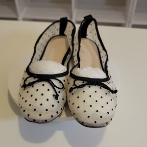Zara Polka Dot Slippers - Black and Cream